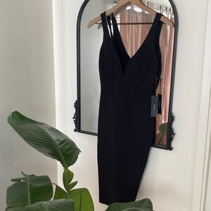 Lulu's Classic Black Midi Dress